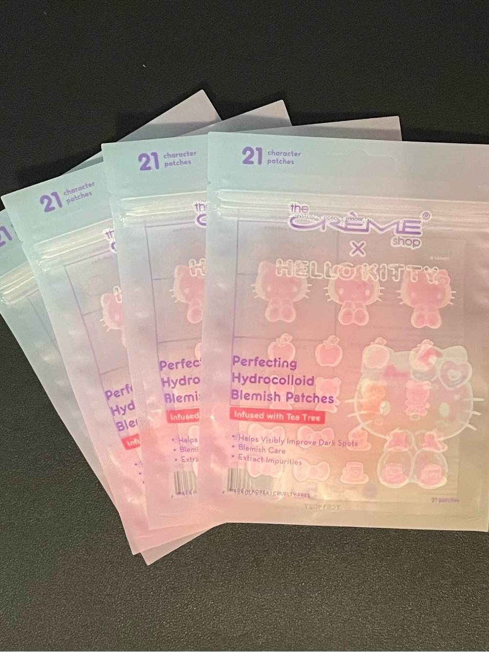 Creme Shop Hello Kitty Pink Hydrocolloid Blemish Pimple Patches Tea Tree Lot